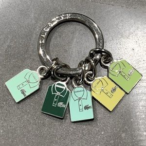 Vintage LACOSTE Keyring with Logo Polo Shirt Charms - RARE